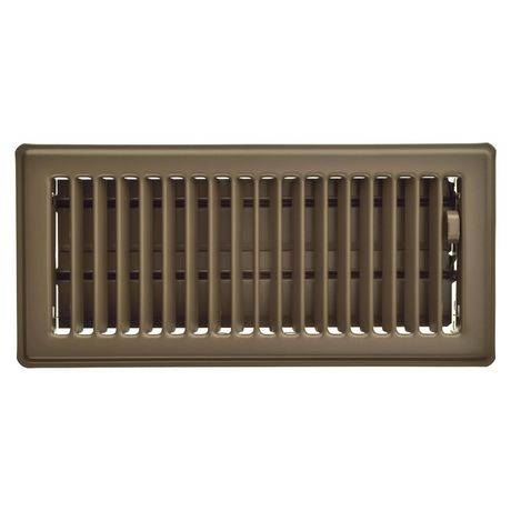 Imperial 4" X 10" Chocolate Steel Floor Register, Louvered