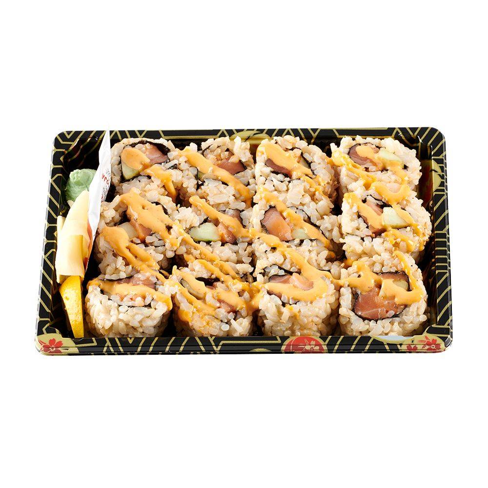Sushi With Gusto Brown Rice Spicy Nama Salmon Roll (12 Piece)