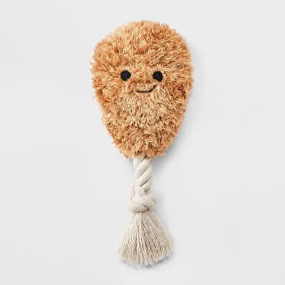 Boots & Barkley Chicken Drummie Dog Plush & Rope Toy, 8.5 in