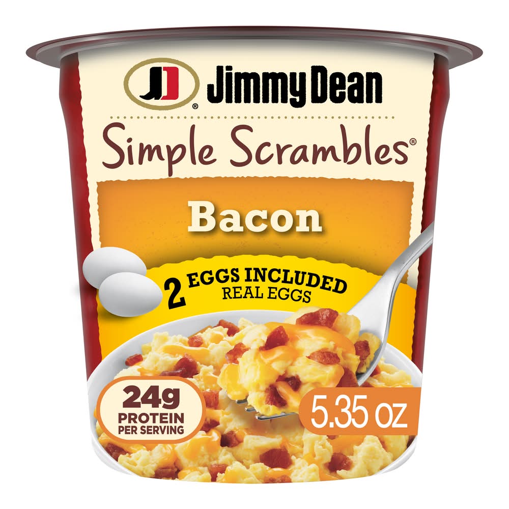 Jimmy Dean Simple Scrambles Real Eggs, Cheddar Cheese-Bacon (5.35 oz)