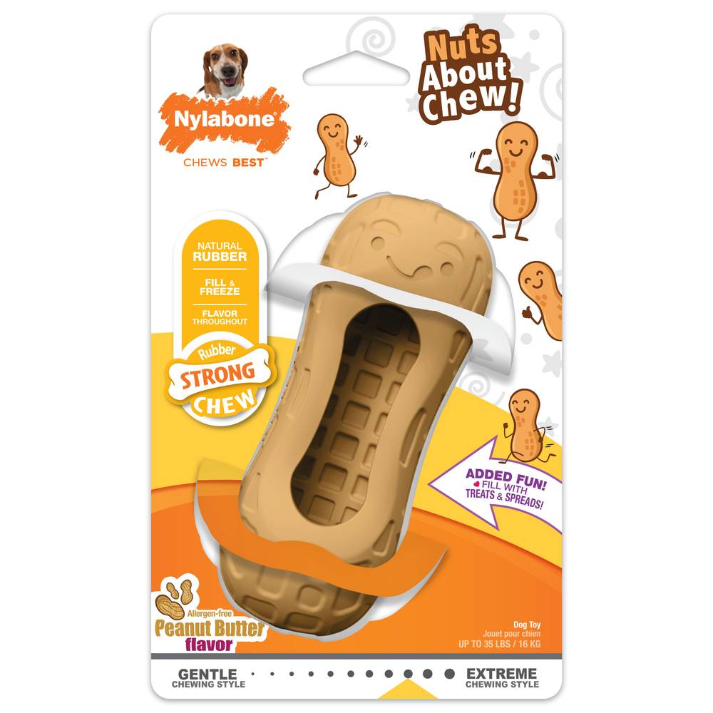 Nylabone Strong Chew Fillable Dog Toy, Peanut Butter Flavor, Medium