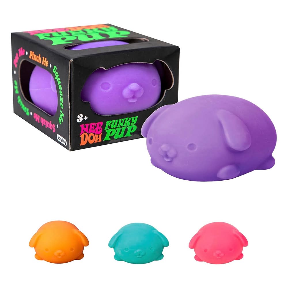 Pelota de estrés original de la marca Schylling Super Nee Doh - Juguetes para aliviar el estrés de 4.5 de diámetro - Gigante blanda y apretable, diversión asegurada - Colores surtidos