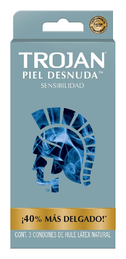 Trojan · Piel desnuda sensibilidad condones de hule látex natural (3 un)