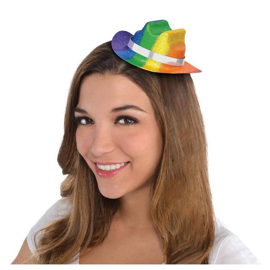 Rainbow Glitter Mini Cowboy Hat