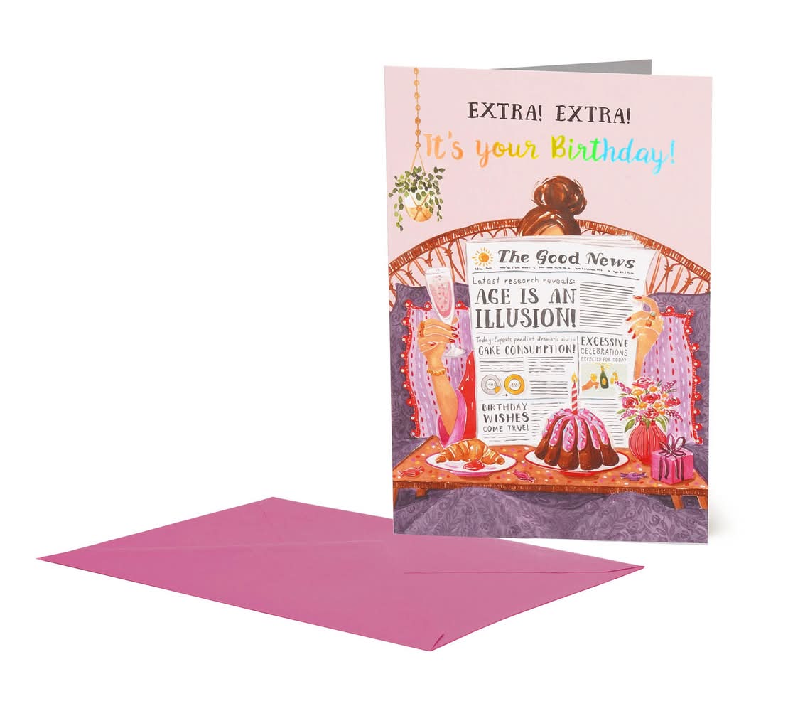 Cartão Grande - Birthday Newspaper