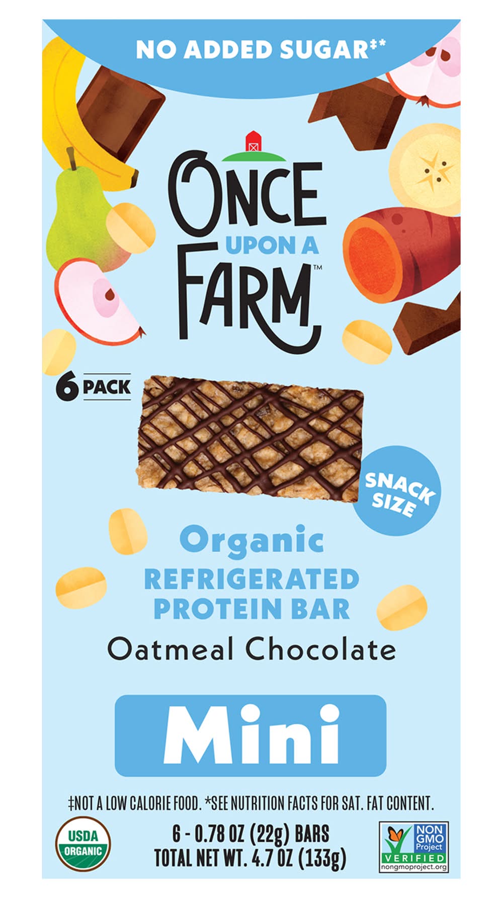 Once Upon a Farm Organic Refrigerated Mini Protein Bars, Oatmeal Chocolate (6 x 0.78 oz)