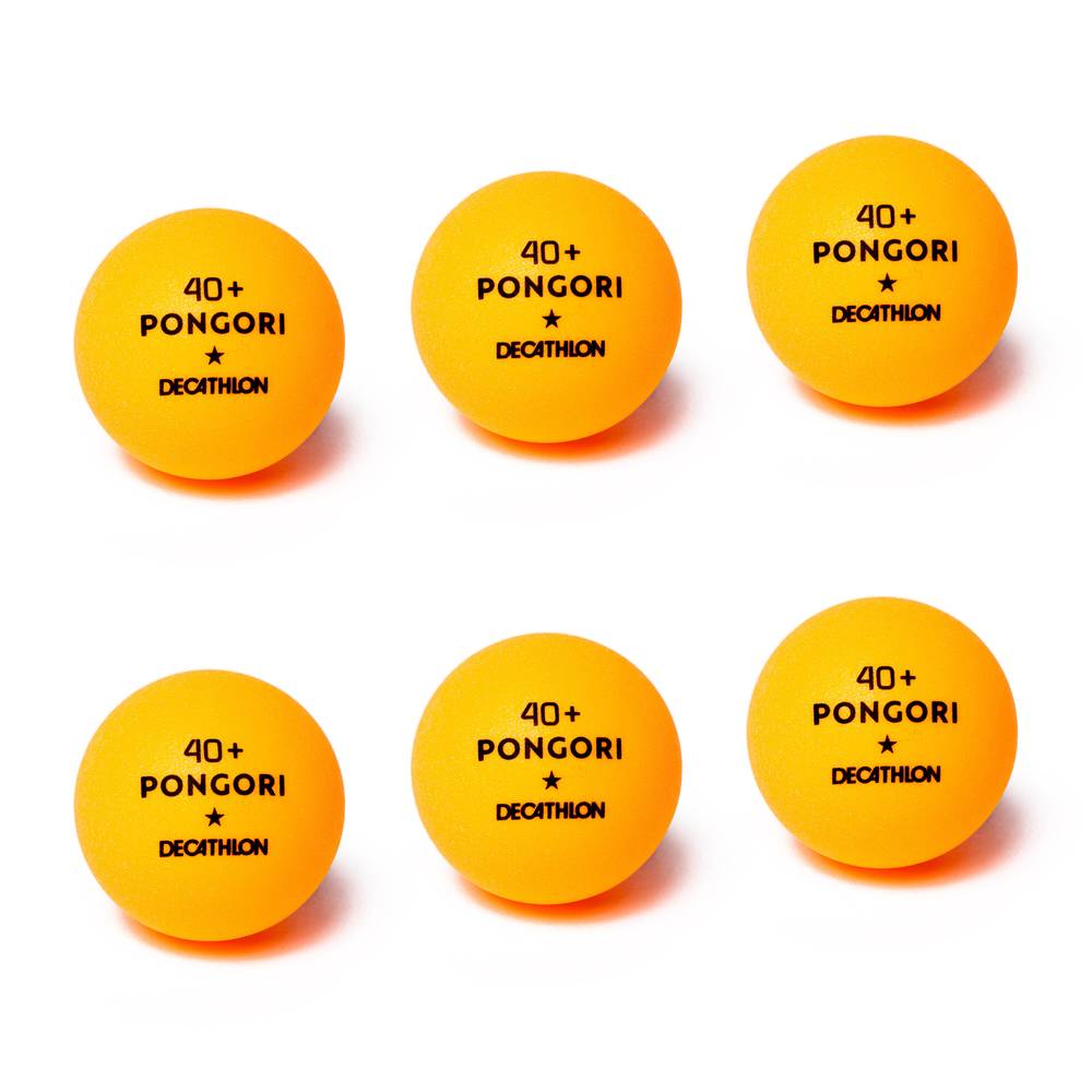 PELOTAS DE PING PONG TTB 100 1* 40+ X6 PONGORI (Naranja, sin talla)