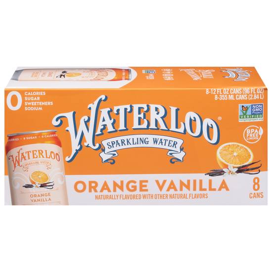 Waterloo Orange Vanilla Sparkling Water (8 ct, 12 fl oz)