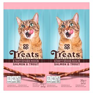 Co-op Treats For Cats 6 Scrumptious Sticks Rich In Salmon & Trout 6 X 5G