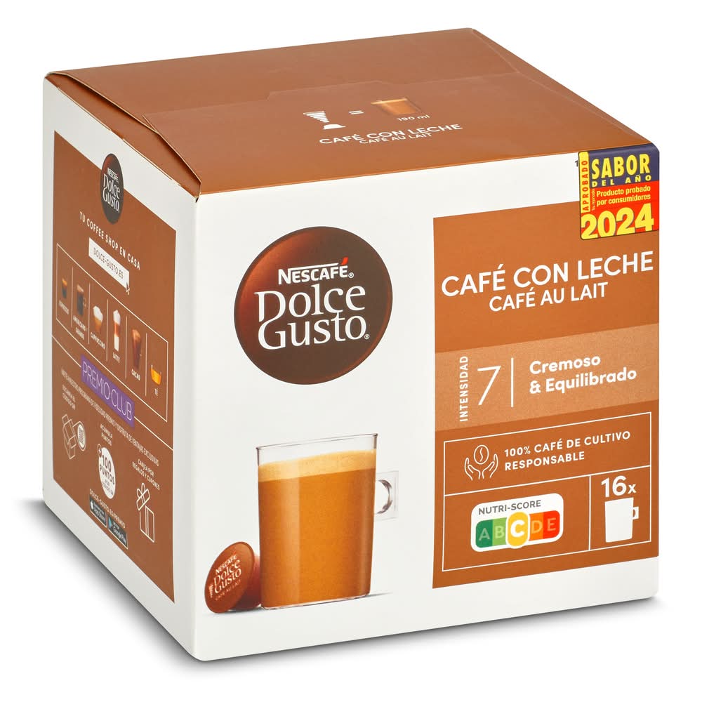 Café Con Leche En Cápsulas Nescafé Dolce Gusto Caja 16 Unidades