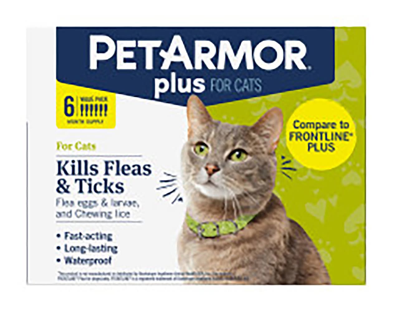 PetArmor® Plus Flea & Tick Prevention for Cats over 1.5 lbs, Spot On Treatment (Size: 6 Count)
