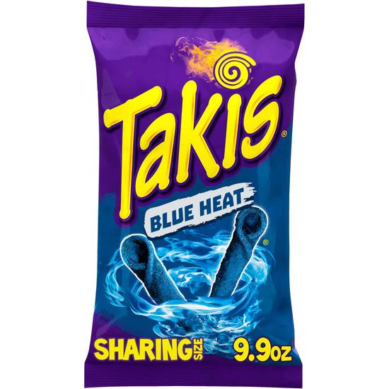 Takis Blue Heat Rolls  Hot Chili Pepper Flavored Spicy Tortilla Chips, 9.9 oz