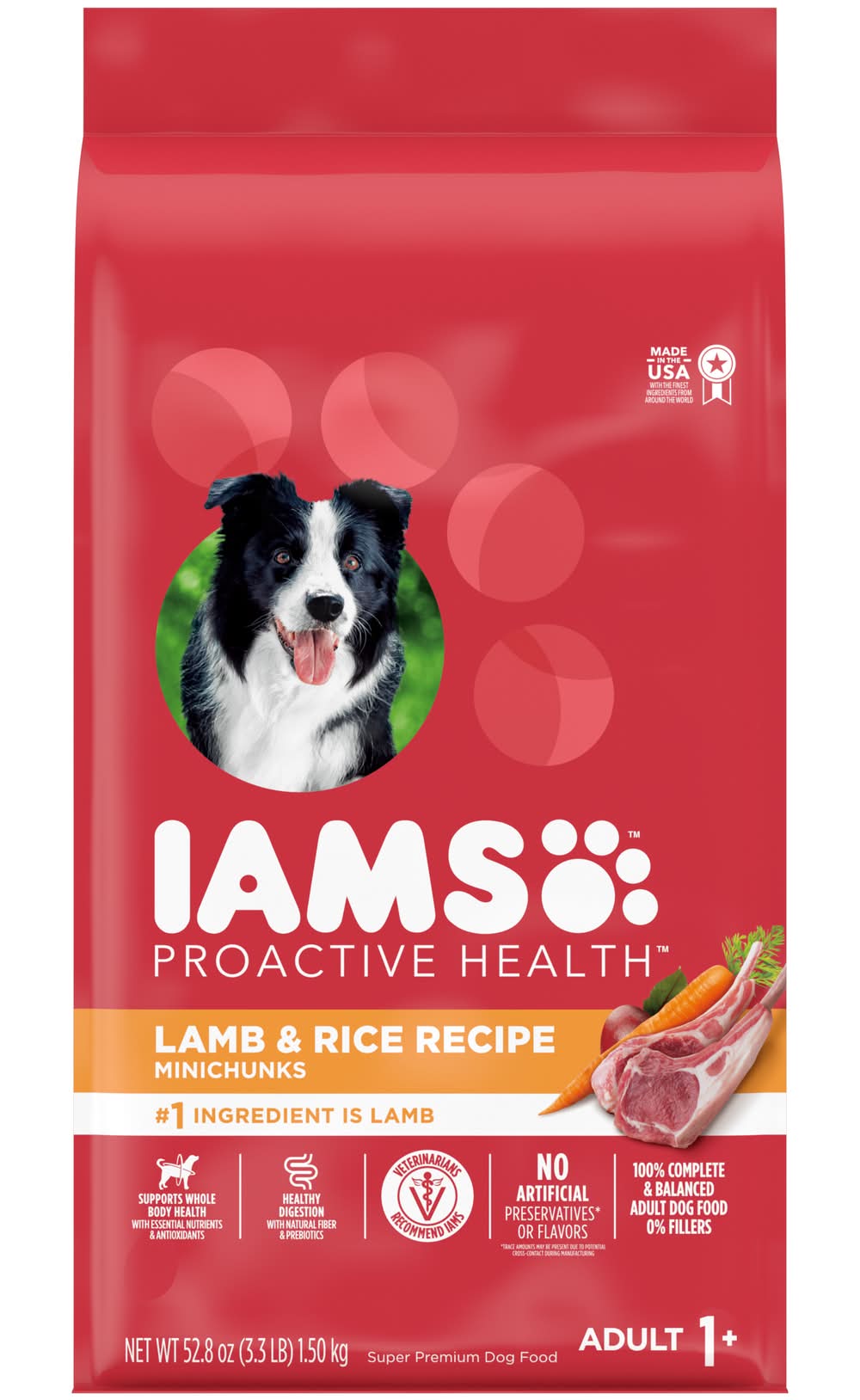 Iams Proactive Health Adult Dry Dog Food, Lamb-Rice Recipe (3.3 lbs)
