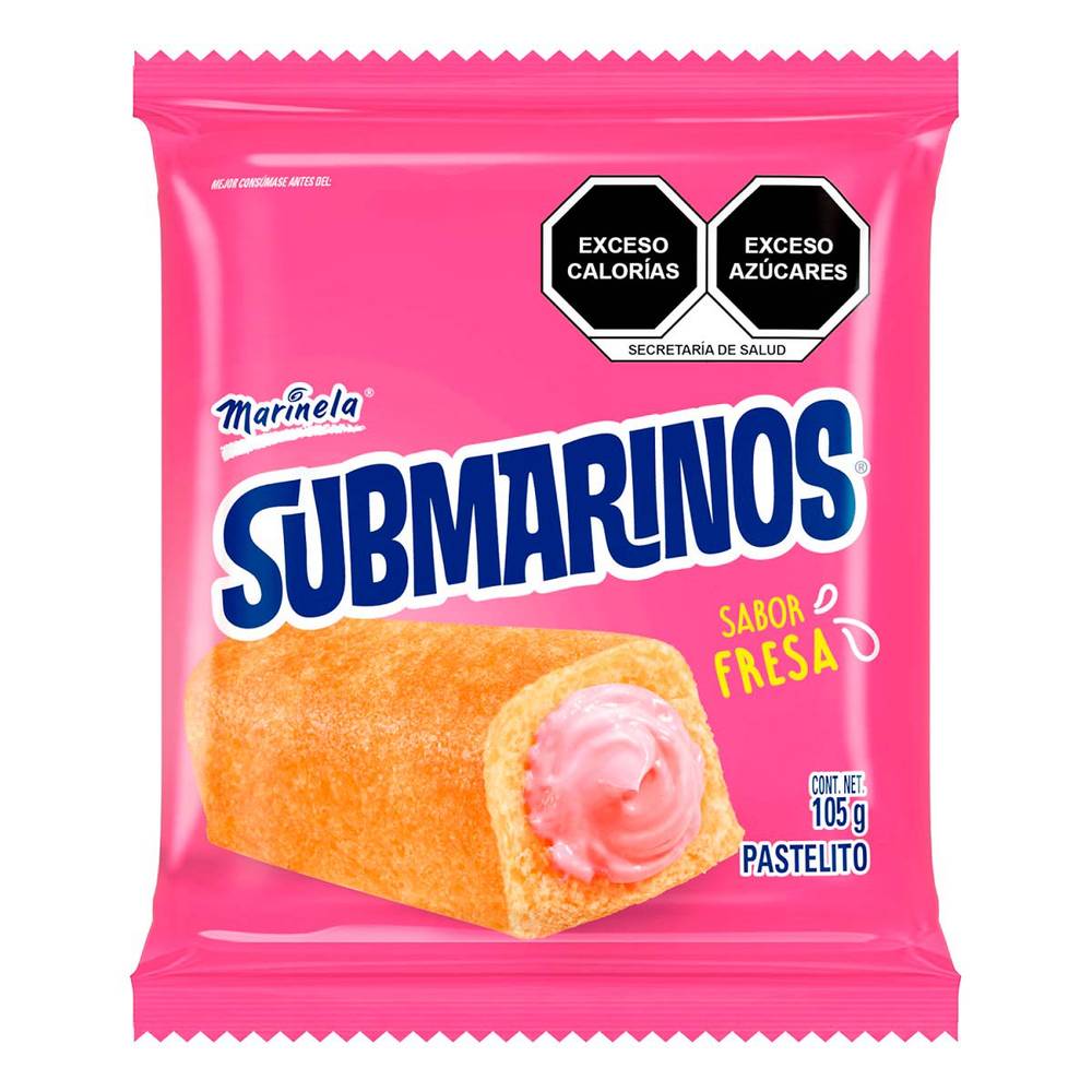 Marinela · Submarinos pastelitos con relleno, fresa (105 g)