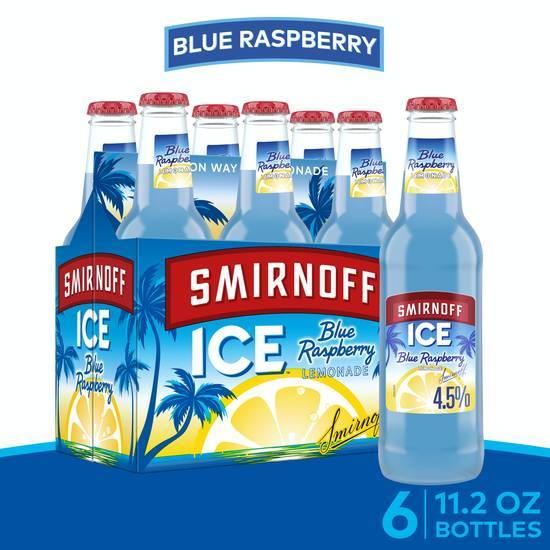 Smirnoff Ice Smash Blue Raspberry Lemonade (6 ct, 11.2 oz) (bottles)