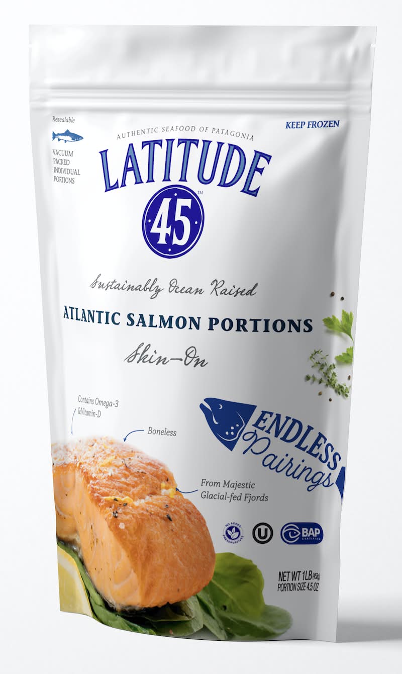 Latitude 45 Skin-On Atlantic Salmon Portions (1 lbs)