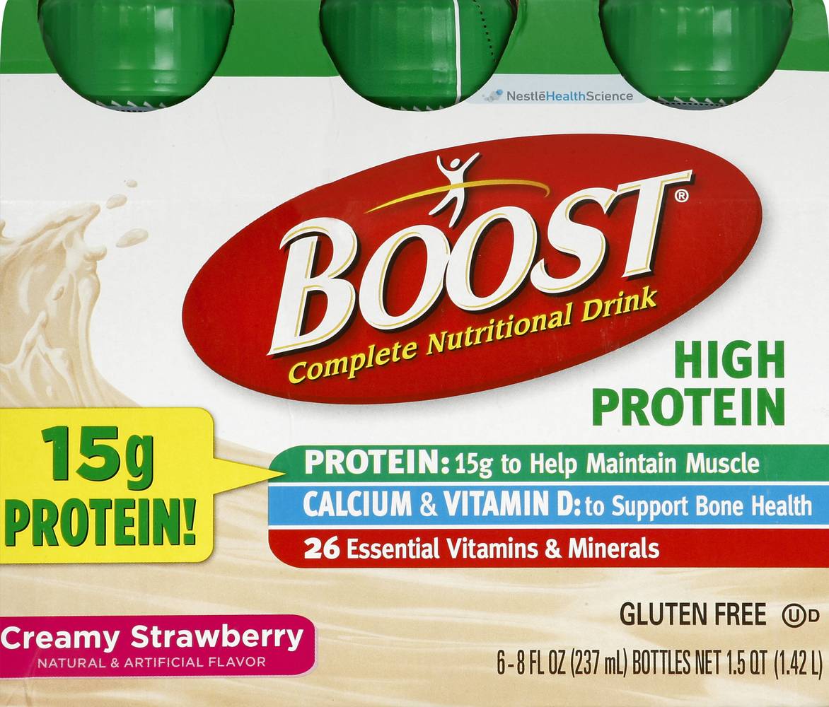 Boost High Protein Creamy Strawberry Flavor Balanced Nutritional Drink (6 x 8 fl oz)