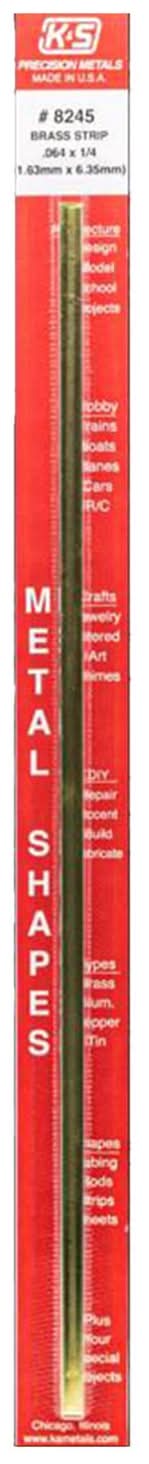 K&S 0.064 In. X 1/4 In. W X 12 In. L Mill Brass Metal Strip