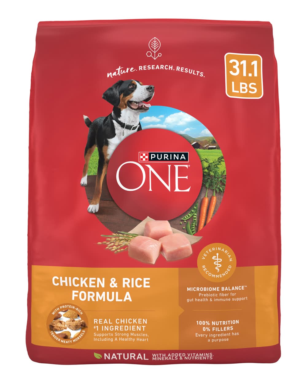 Purina One Natural Dry Dog Food, Chicken & Rice (31.1 lbs)