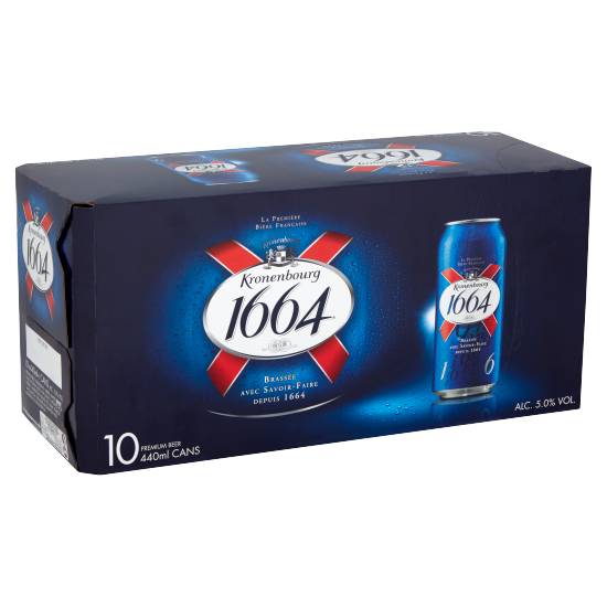 Kronenbourg 1664 Lager Beer Cans 10 X 440ml
