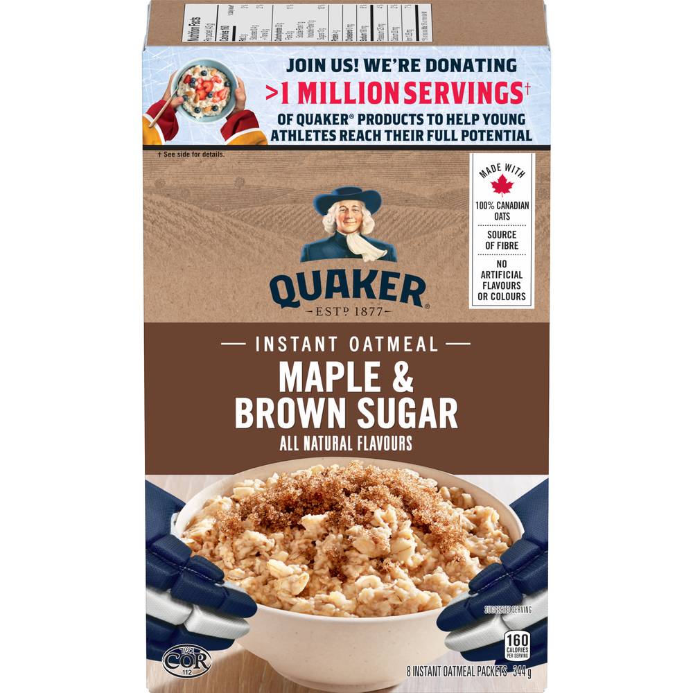 Quaker Maple & Brown Sugar Oatmeal (344 g)