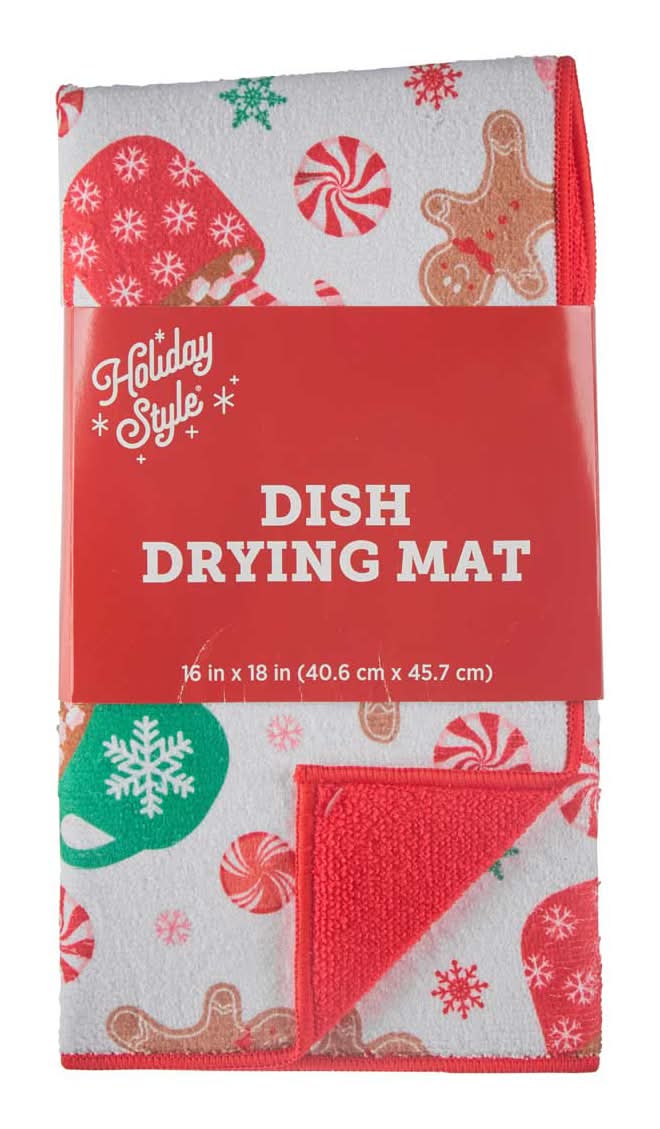 Holiday Style Dish Drying Mat 16 In X 18 In Assorted