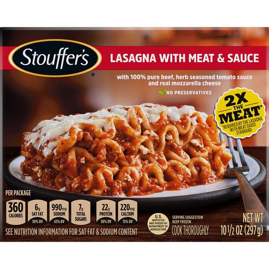 Stouffer's Lasagna with Meat  Sauce Frozen Meal