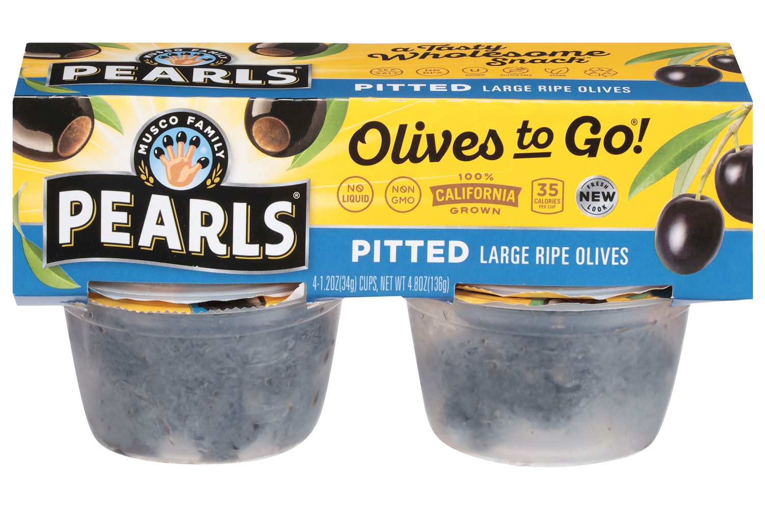 Pearls Black Pitted Olives To Go! (4.8 oz)