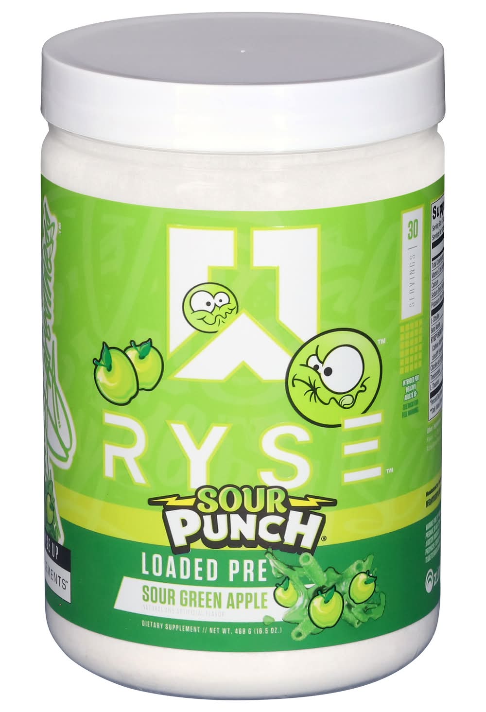 RYSE Loaded Pre Dietary Supplement, Sour Punch Green Apple (16.7 oz)