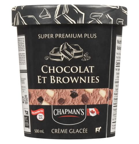 Chapman'S Premium Crème Glacé Aux Chocolats Et Brownies 500 Ml / Chapman's Super Premium Plus Ice Cream Chocolate & Brownies 500 ml