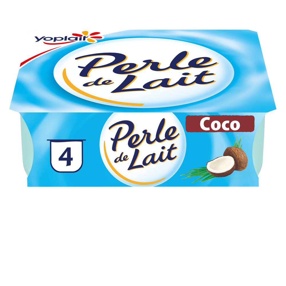 Yoplait - Perle de lait yaourt brassé, coco (4 x 500g)