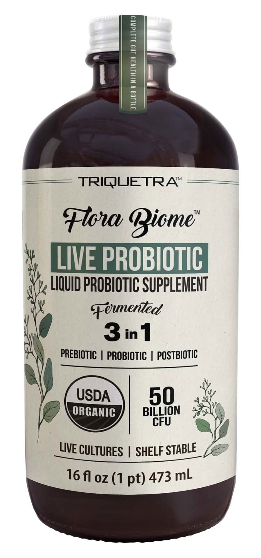 Flora Biome 3-In-1 Live Probiotic Supplement (16 fl oz)