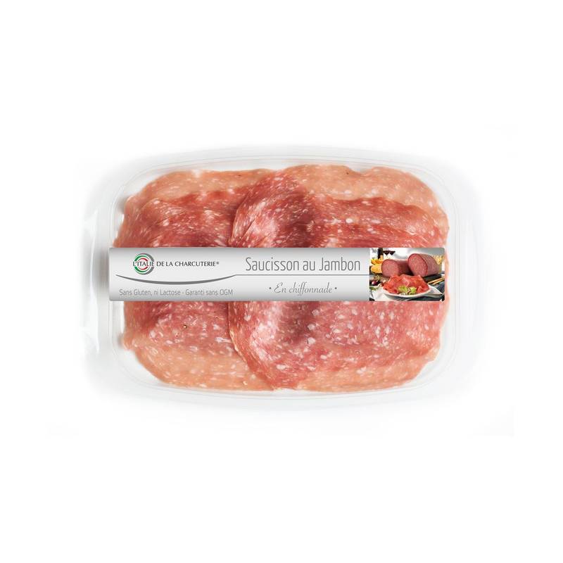 L'Italie de la Charcuterie - Saucisson au jambon en chiffonnade (100g)