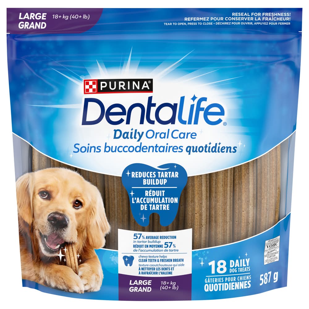Purina DentaLife Daily Oral Care Dog Treats, Chicken, L (587 g, 18 ct)