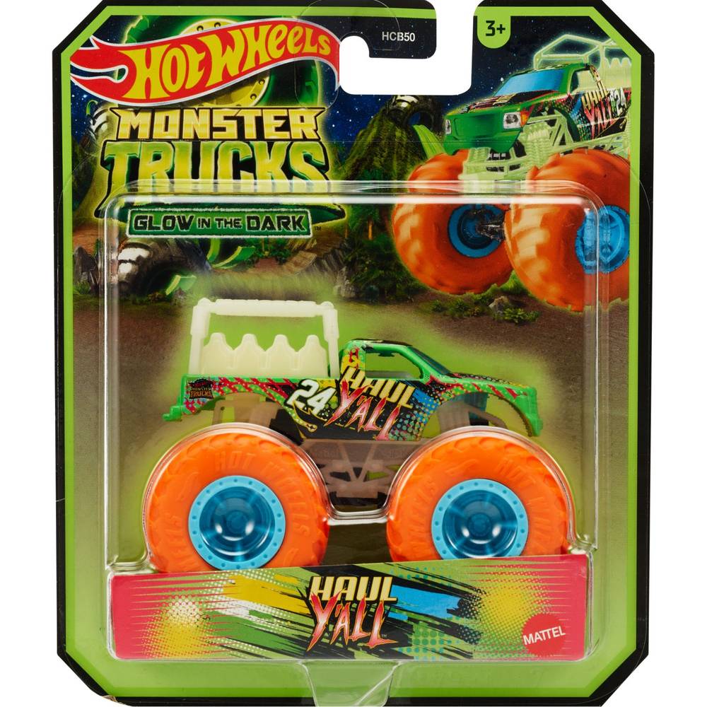 Hot Wheels Monster Truck, Glow In The Dark, Assorted