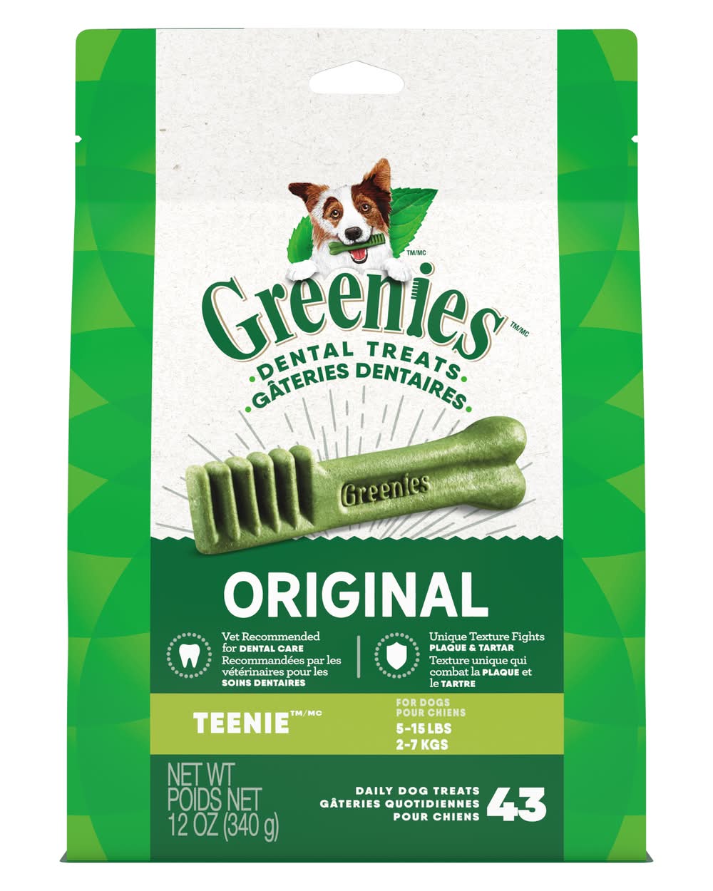 Greenies Original Dental Dog Treats Teenie (0.34 kg)