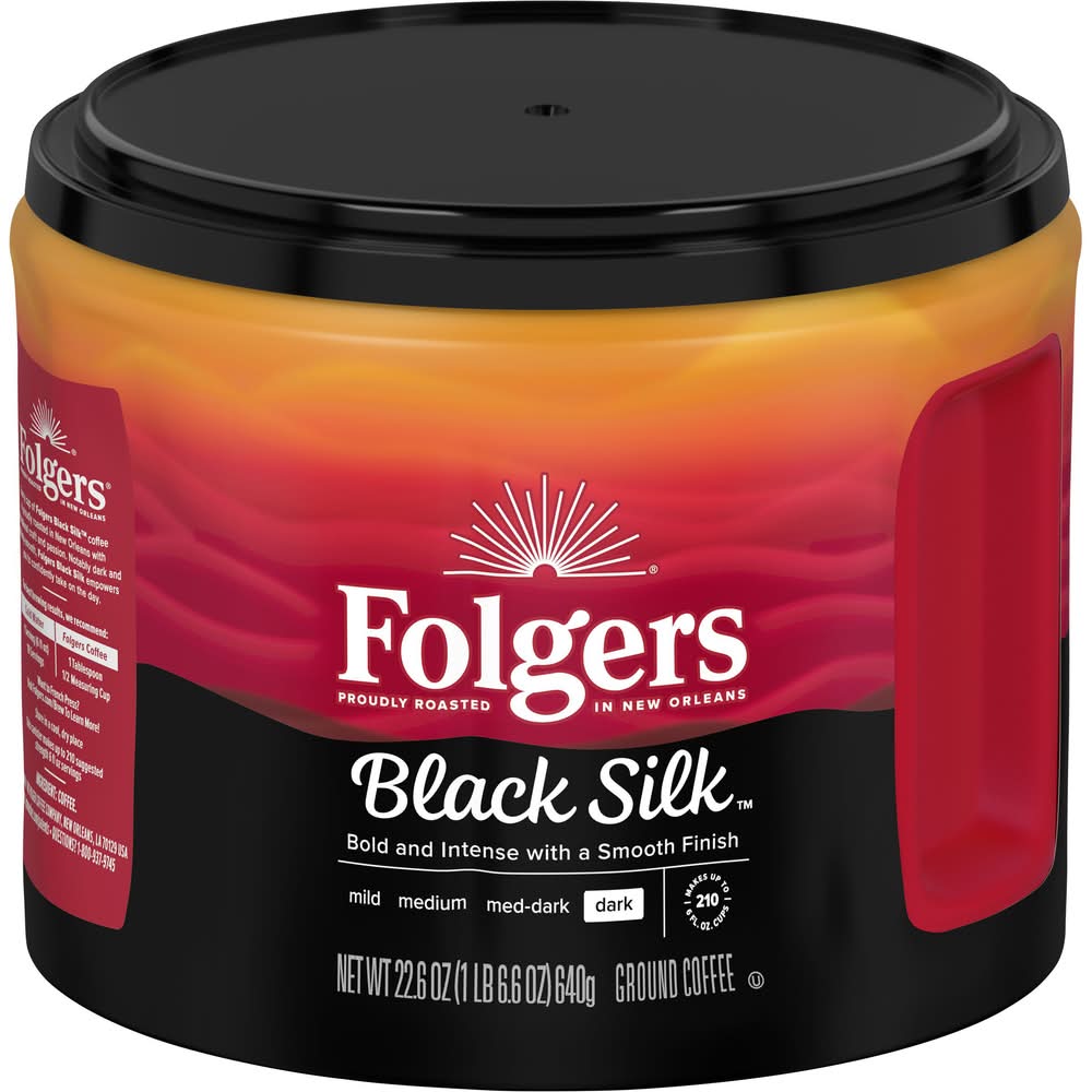 Folgers Roast Master Series Dark Ground Coffee, Black Silk (22.6 oz)