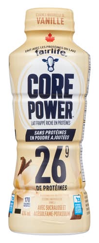 Core power lait frappé riche en protéines - high protein milk shake (414 ml) (vanille)