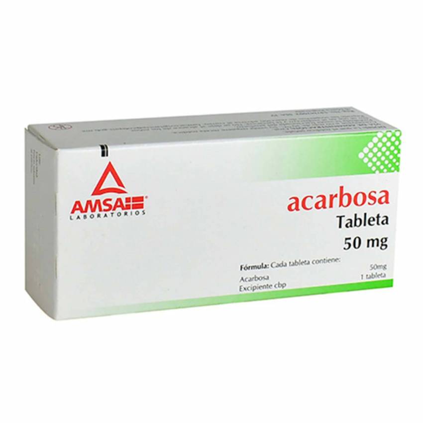 Amsa acarbosa tabletas 50 mg (30 piezas)