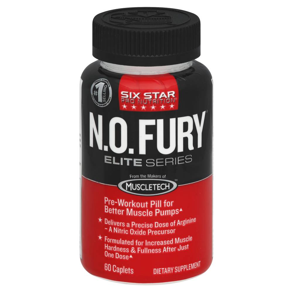 Six Star Pro Nutrition No Fury Elite Series Pre Workout Pills (60 caplets)