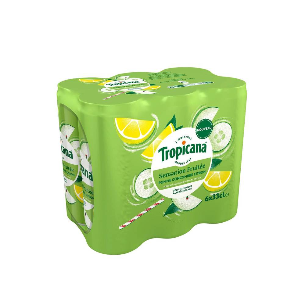 Tropicana - Boisson fruitée (6 pièces, 330 ml) (pomme - concombre - citron)