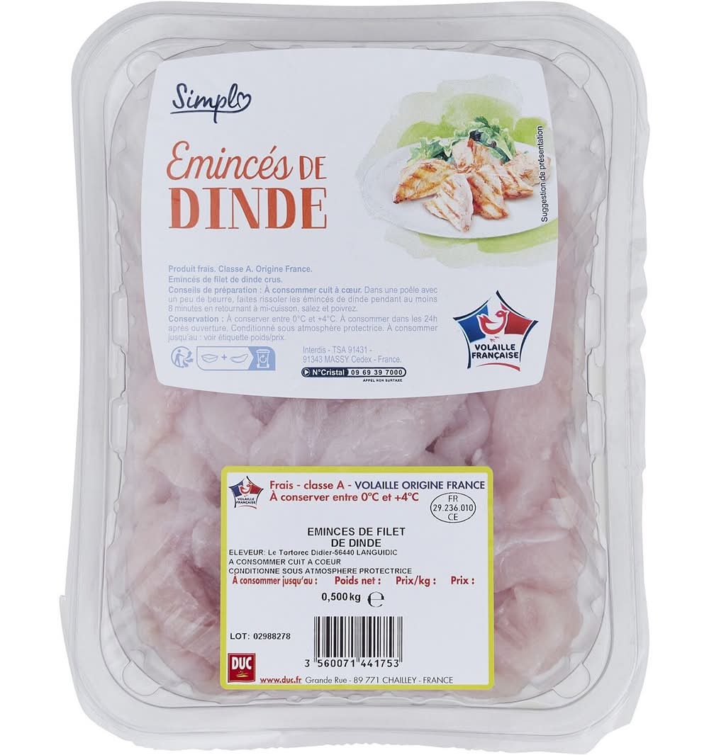Simpl - Emincés de dinde (500g)