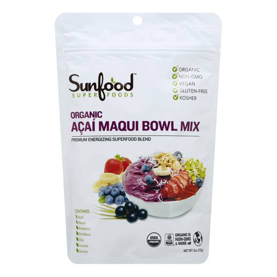 Sunfood Superfoods Organic Acai Maqui Bowl Powder (6.0 oz)