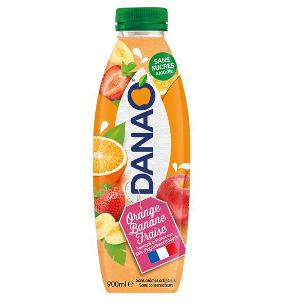 Danao boisson au jus de fruits et au lait orange banane fraise ( 900 ml )