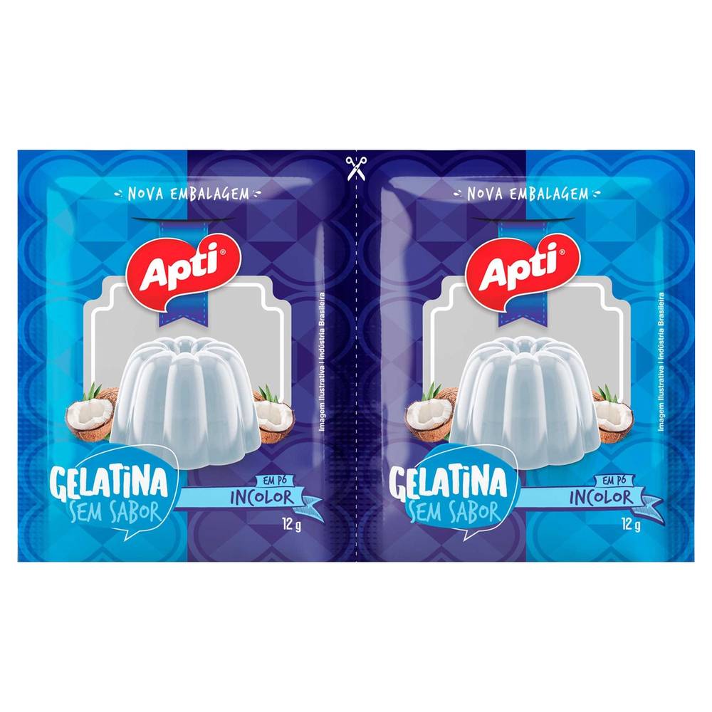 Apti gelatina em pó sem sabor incolor (2x12g)