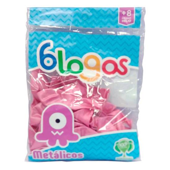 Blogos globos metálicos color rosa (1 pieza)