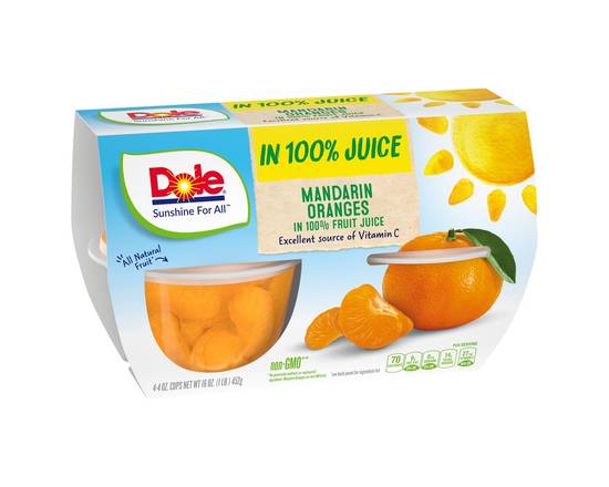 Order Dole · Mandarin Oranges in 100% Fruit Juice Cups (4 x 4 oz) food online from Safeway store, Butte on bringmethat.com