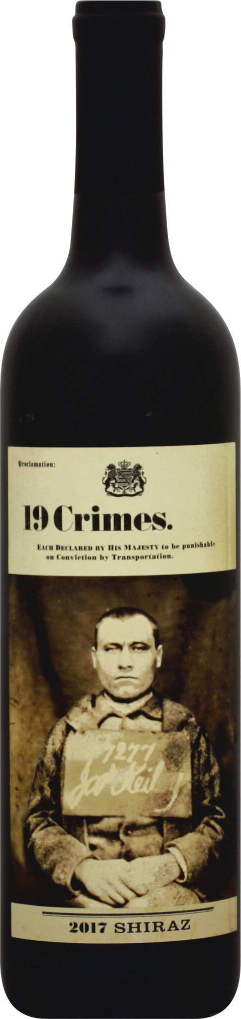 19 Crimes Shiraz Red Wine 2017 (750 ml)