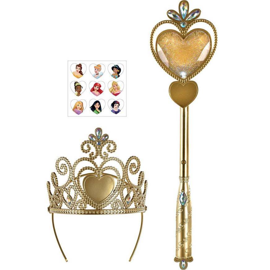 Gold Disney Princess Tiara Wand Costume Accessory Kit