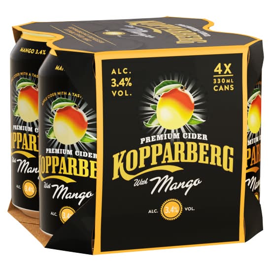 Kopparberg Mango, Premium Cider (4 x 330ml)